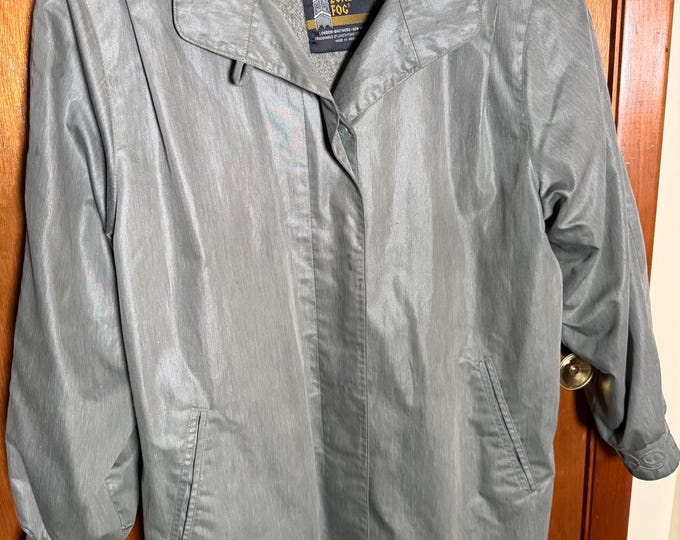 Vintage London Fog Gray Rain Jacket, Womens Size Medium