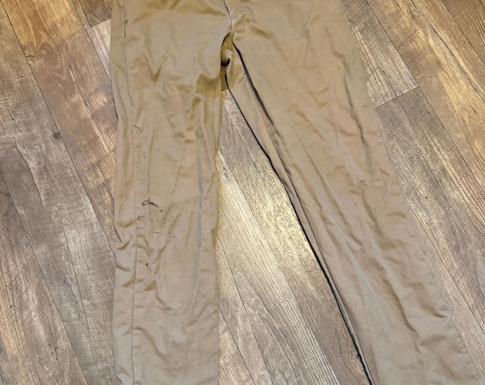 Vintage LL Bean Canvas Khaki Pants, Flannel Lined, Size 36x36
