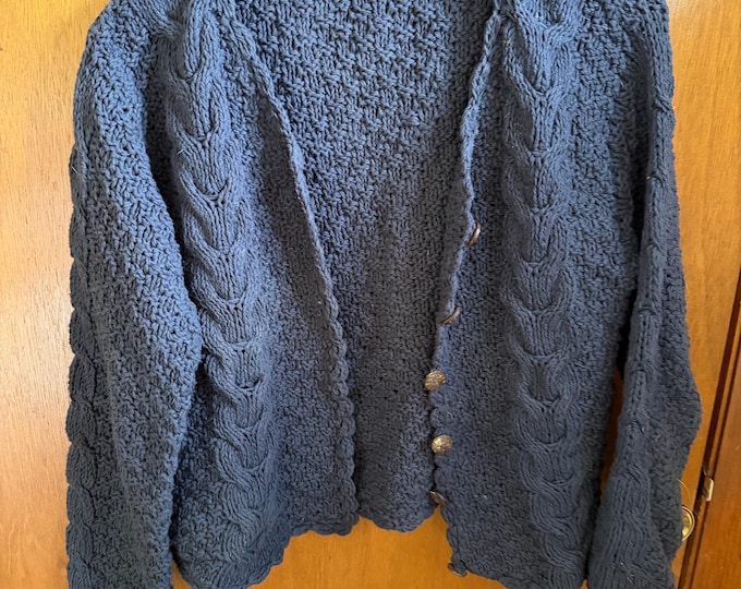 Vintage Hand Knit Womens Button Up Sweater Eastwinds Size Medium-Large