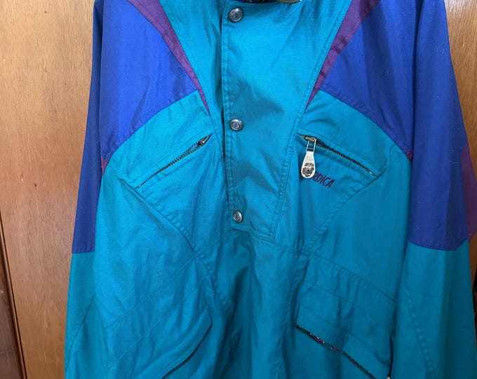 Vintage Nordica Purple, Green, and Blue Jacket, Size Womens Medium