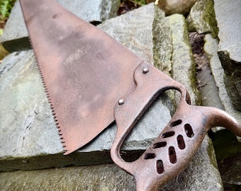 Antique Hand Saw, Timber Rip Saw, Tree Bucking & Felling, Cast Iron Handle