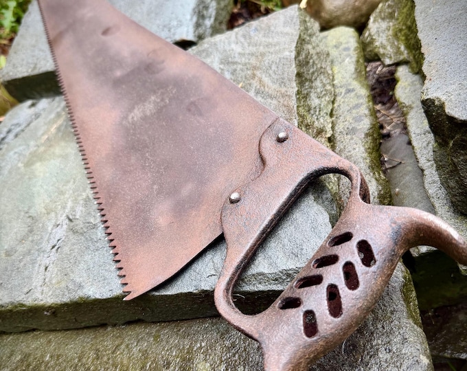 Antique Hand Saw, Timber Rip Saw, Tree Bucking & Felling, Cast Iron Handle