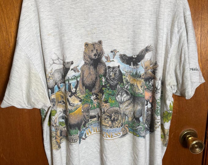 Vintage St. Louis MO Nature Animals T-Shirt, Front-and-Back Print, Hanes Beefy-T XL