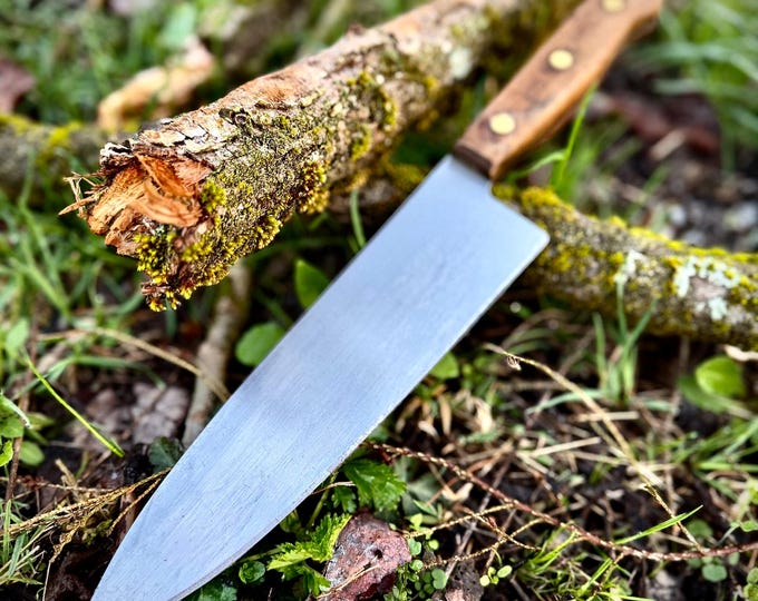 Vintage Restored Chef’s Knife, Wooden Handle, Stainless Steel Blade, Chicago Cutlery