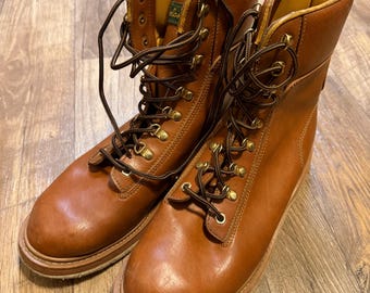 Vintage Cabela’s Leather Hunting Boots, Size 14, Felt-Bottom Sole