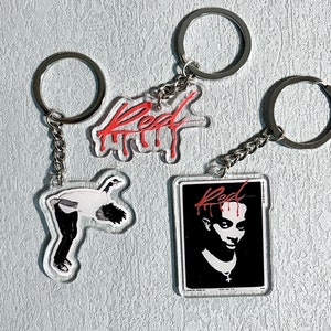 Porte-clés éclairé avec des matrices, cadeau de Noël en acrylique double face pour rappeur hip hop américain