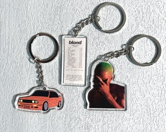 Blonde Album Receipt Keychain Blond Keyrings, Nostalgia, Ultra Double Sided Acrylic American R&B Hip Hop Singer Christmas Gift Ornament Gift