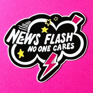 News Flash No One Cares Vinyl Sticker Muppets Kermit 80s Nostalgia