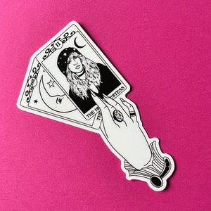 Stevie Nicks Vinyl Sticker Tarot Cards High Priestess Moon Card