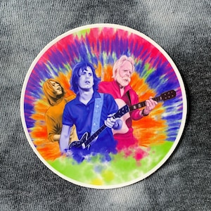 GRATEFUL DEAD Bob Weir Vinyl Art Sticker Tie Dye Deadhead Circle Stickers Slaps Phish