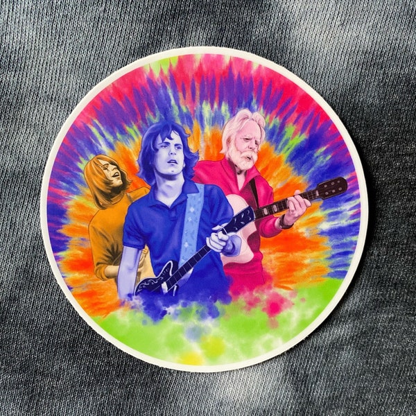 GRATEFUL DEAD Bob Weir Vinyl Art Sticker Tie Dye Deadhead Circle Stickers Slaps Phish