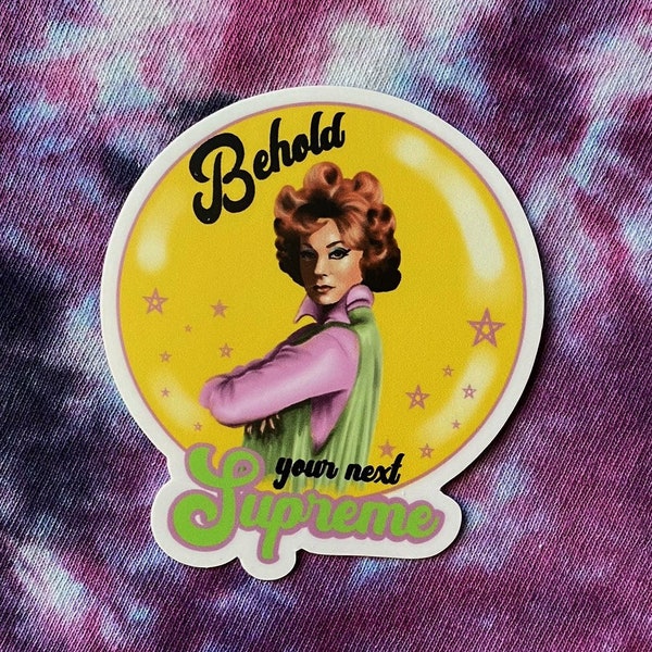 Vinyl Art Sticker ENDORA BEWITCHED American Horror Story Coven Witchy Stickers Retro Kitsch 60's Laptop Water Bottle