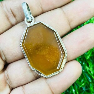 Handmade Citrine Pendant Necklace: 925 Sterling Silver, November Birthstone