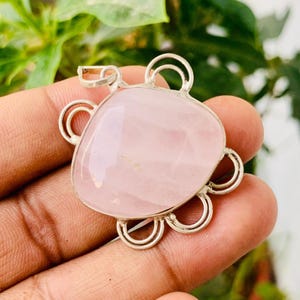 Handmade Rose Quartz Pendant Necklace | Heart Chakra Jewelry | Healing Crystal Gift for Her | Pink Quartz Jewelry | Self-Love Necklace