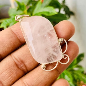 Rose Quartz Pendant Necklace – Heart Chakra Healing Crystal Jewelry, Romantic Pink Stone Necklace, Valentine’s Gift.