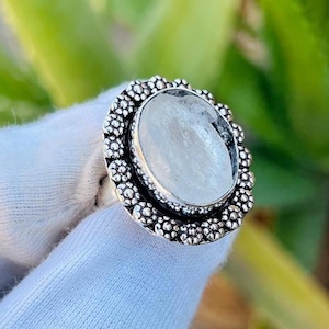 Moonstone Handmade Ring In 925 Sterling Silver Ring - Rainbow Moonstone Ring For Women - Gemstone Ring For Wife - Wedding Gift For Her