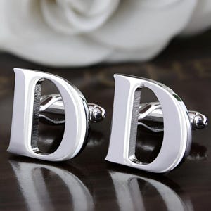 Sterling Silver Cufflinks for Men | Classic Groom Wedding Gift | Personalized Men&#39;s Cuff Links