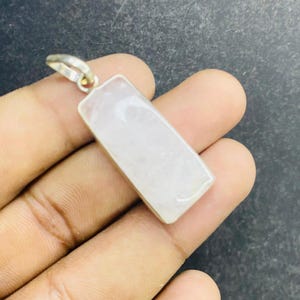 Rosenquarz Punkt Anhänger Kristall Punkt Anhänger 925 Sterling Silber Anhänger Quarz Edelstein Anhänger Heilstein Anhänger Geschenke für Sie