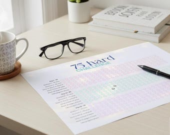 75 Day Challenge Tracker Printable | 75 Day Habit Checklist | Fitness Routine Chart | Instant Download