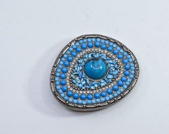 Blue tone  Western belt buckle