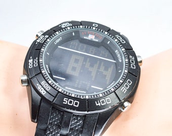 Us Polo assn. Black tone , mens , quartz , digital wrist watch