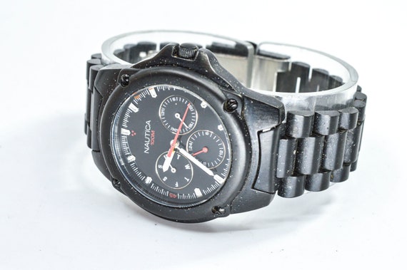 Nautica black tone mans steel , sports wrist watch - image 2