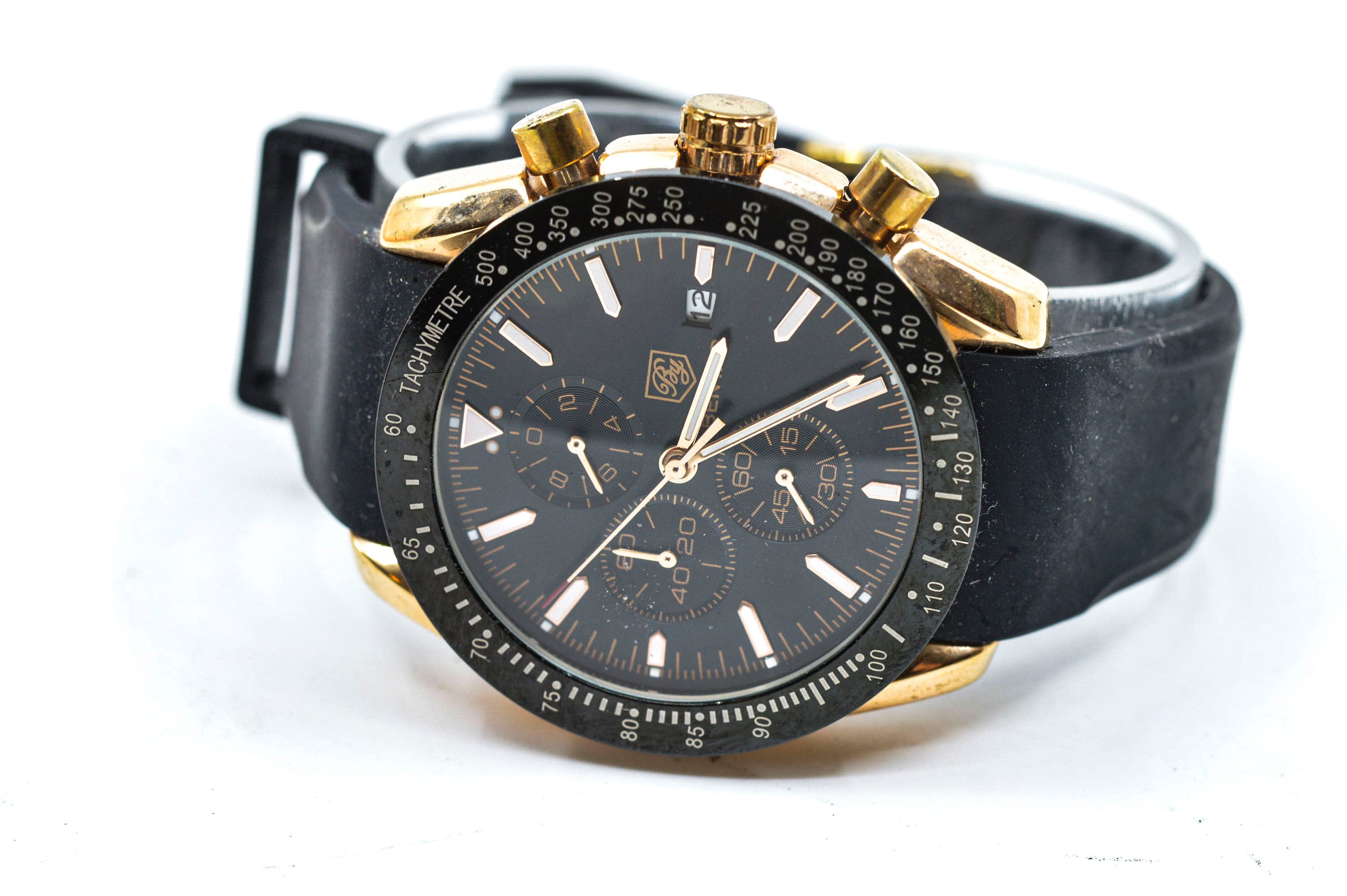 Benyar , Black and Gold Tone, Quartz Wrist Watch - Etsy