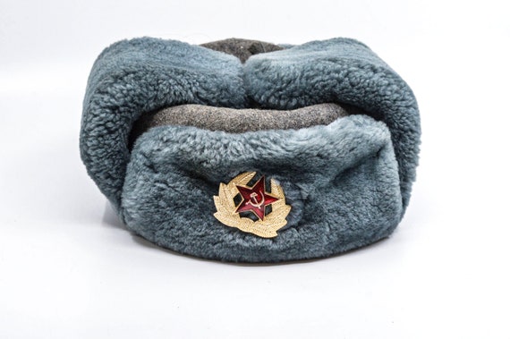 Vintage Soviet winter army hat , 80s