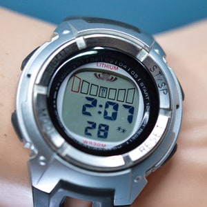 Turner, steel and black tone, digital wrist watch