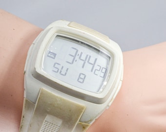 Fragment white tone ,mens , large digital , quartz wrist watch