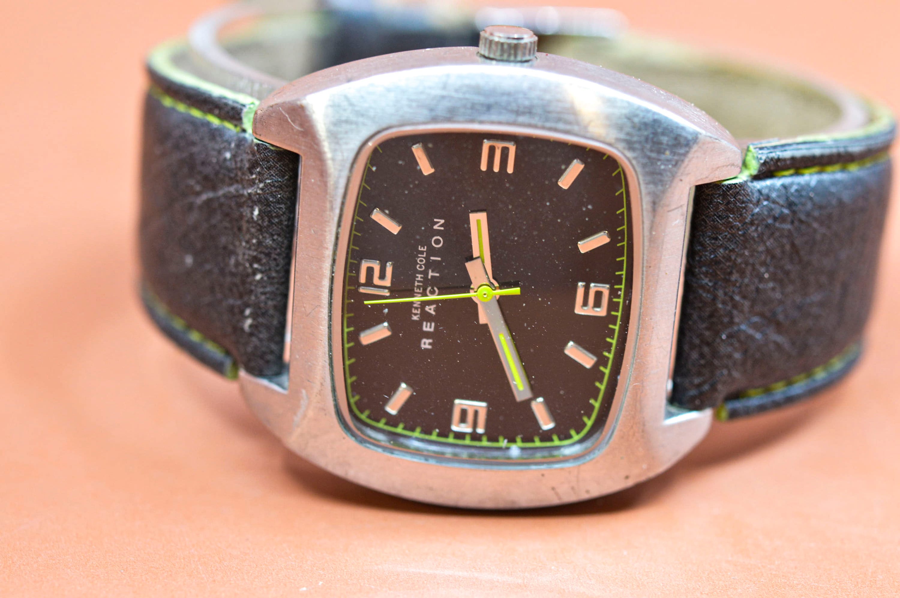 Kenneth Cole Reaction Steel Tone With Black Dial Quartz Wrist