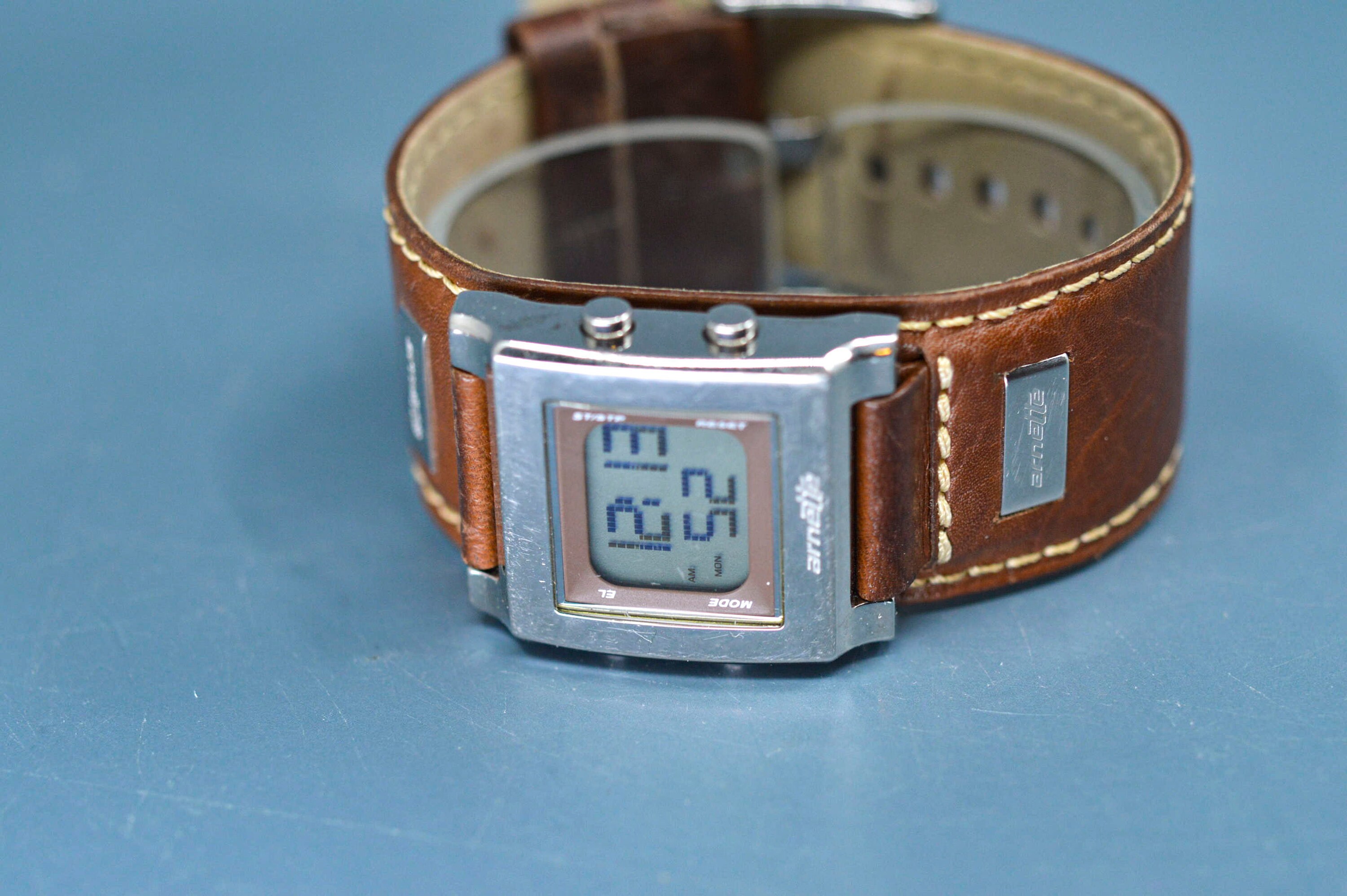 Arnette Steel Tone Wide Bracelet Digital Wrist Watch Etsy Denmark