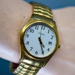 Pulsar Gold and White Quartz Watch Pulsar Men main image 2