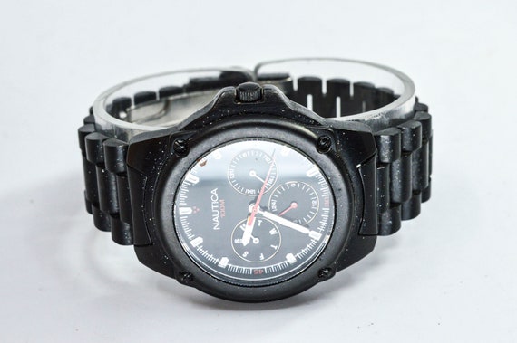 Nautica black tone mans steel , sports wrist watch - image 3