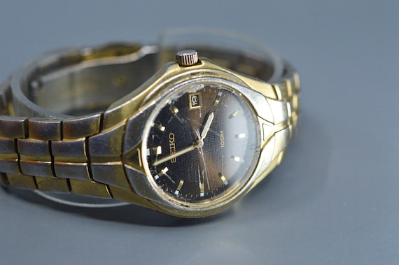 Seiko, Silver and Gold Tone, Quartz Wrist Watch - Etsy