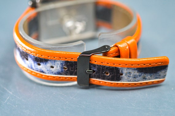 Twiggy London, dark steel tone, orange bracelet, … - image 5
