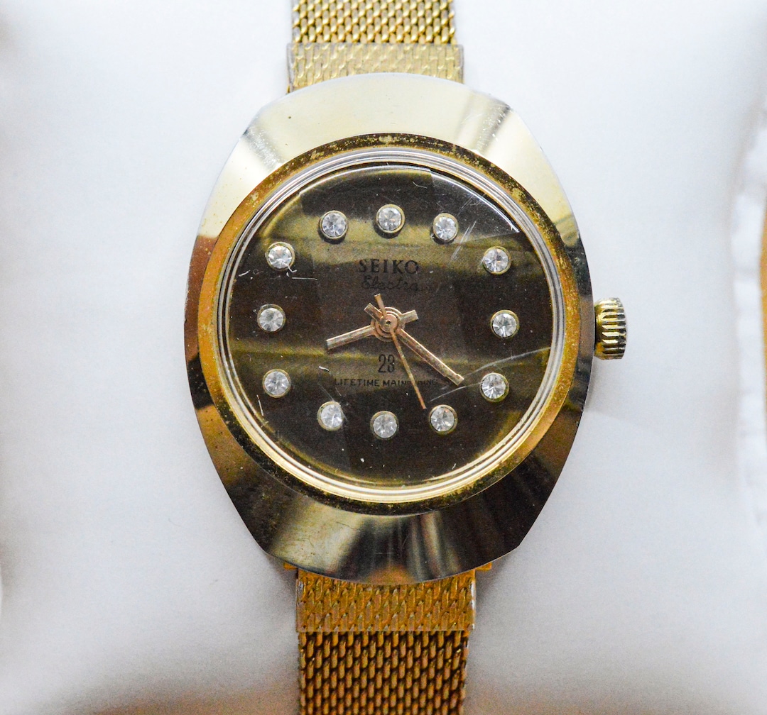 Seiko Electra Gold Tone With Mesh Bracelet Mens Vintage Watch - Etsy Finland
