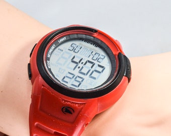 Buy Greesyle. Red and Black Tone Mens Quartz Digital Sports