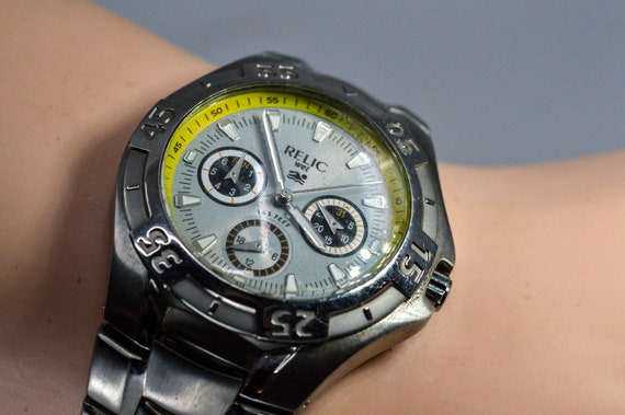 Silver Tone Dial mens Quartz - Etsy