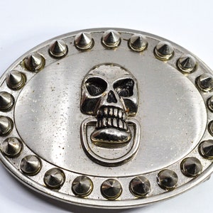 Steel tone with scull ornament , belt buckle