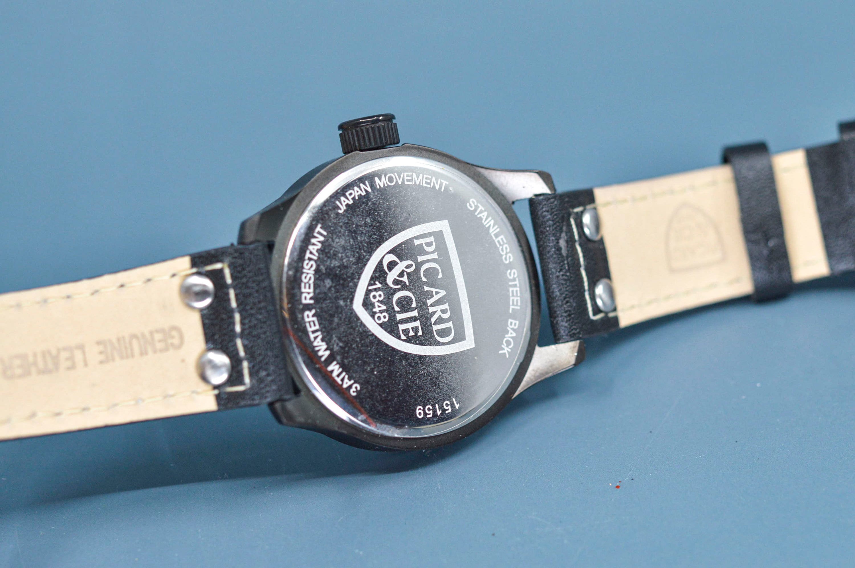 Picard Cie black Tonewith Silver Tone Dial Quartz Wrist Watch