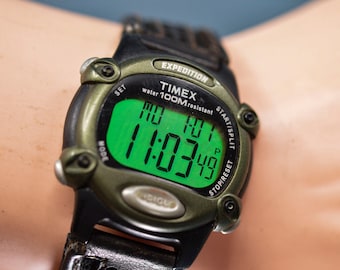 Timex Expedition, green and black tone, digital wrist watch
