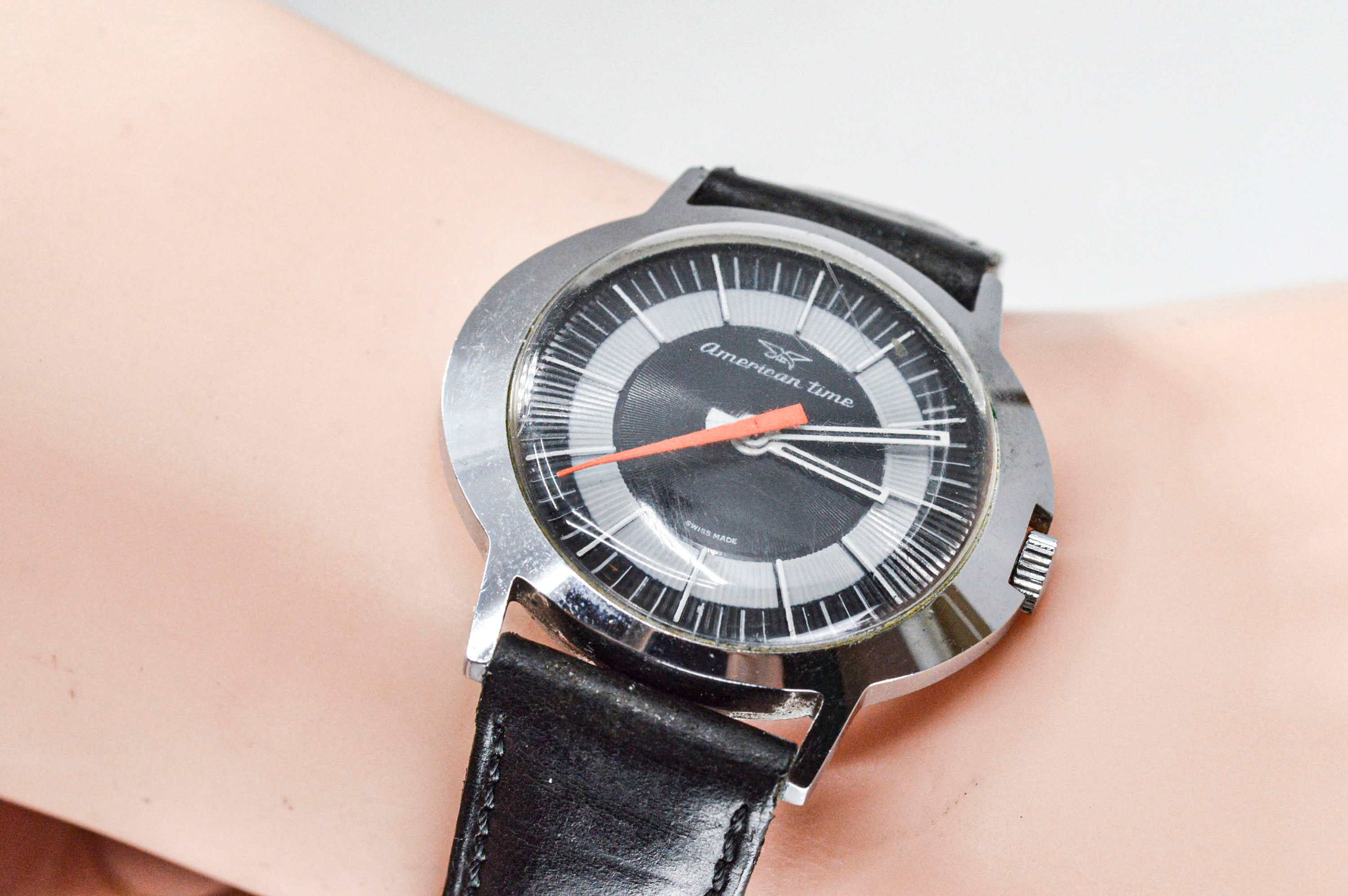 American Time Vintage Wind Up Mechanical Watch Etsy