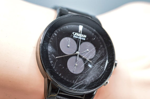 Citizen Eco-drive, Black Tone, Quartz, Chronograph, Watch - Etsy Citizen Eco-drive, Black Tone, Quartz, Chronograph, Watch - Etsy
