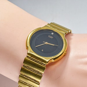 Montre Homme Citizen Quartz - Cadran Et Bracelet Or, Acier Inoxydable, Occasion, Style Sport