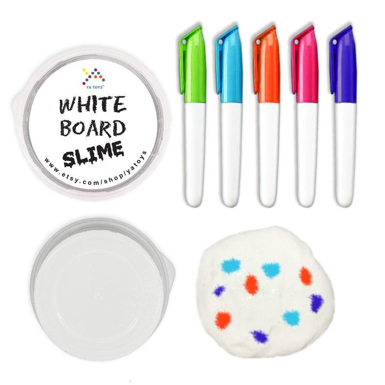 Stiky Note Slime Miniature Whiteboard Fluffy Slime-sticky With Mini Dry Erase Marker ...