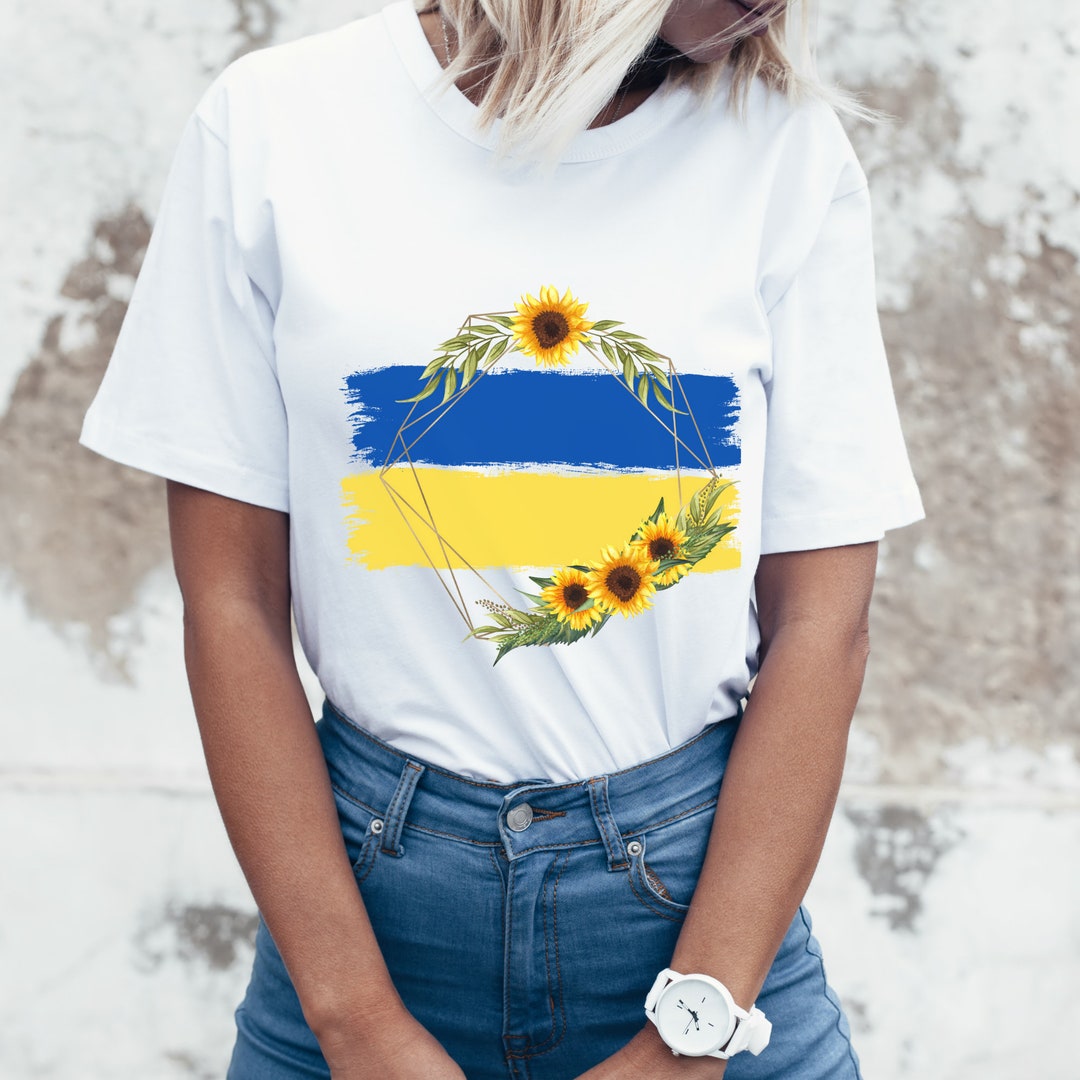 Ukraine Flag Sunflower Shirt Support Ukraine Refugee - Etsy