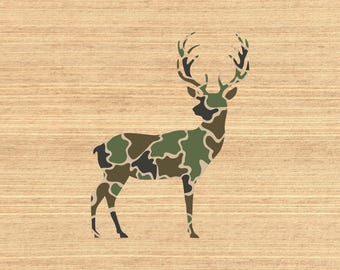 Old School Camo Duck Print Buck Glossy Sticker