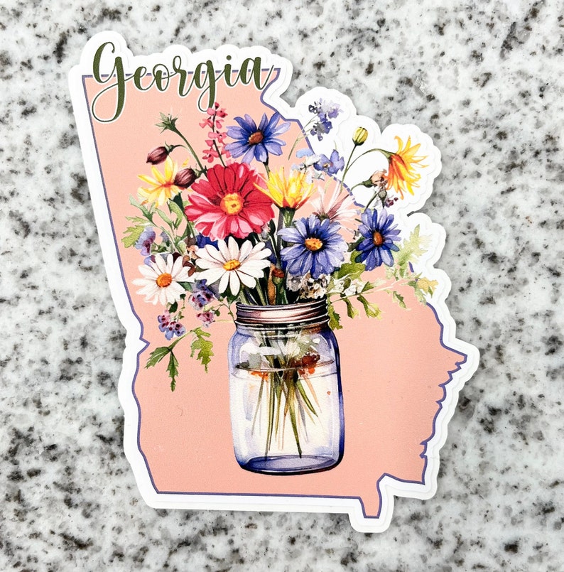State of Georgia Glossy Sticker - Etsy