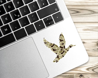 Camo Flying Duck Glossy Sticker